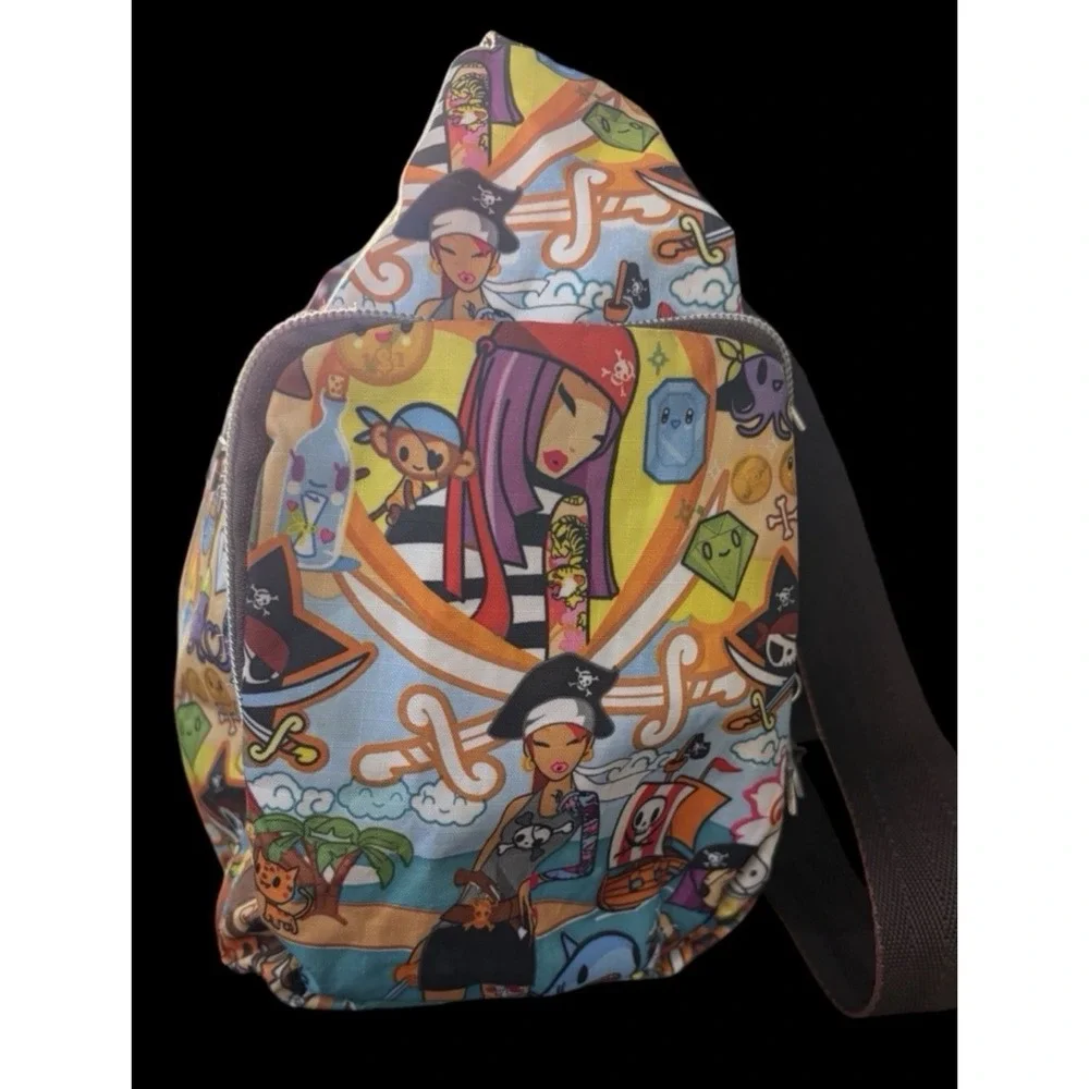 Rare Vintage 2000s tokidoki Pirata pattern Bag authentic Rainbow zippers